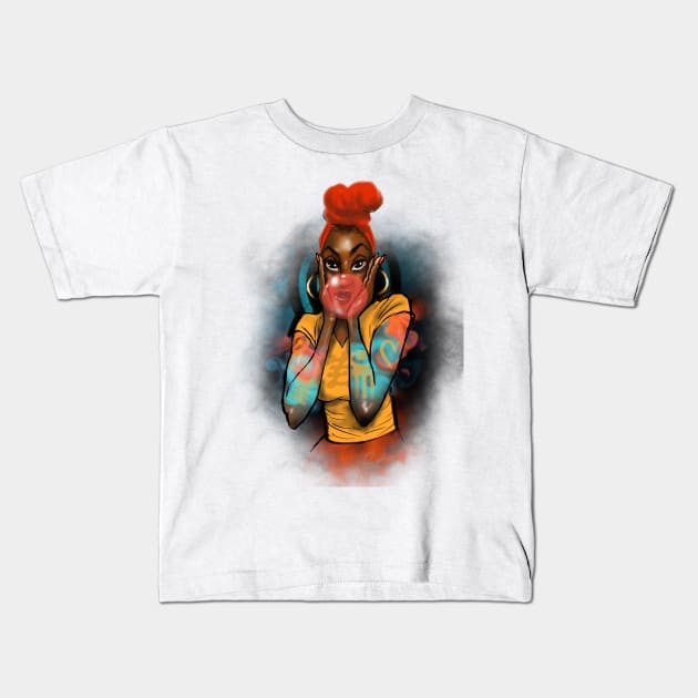 Blowing bubbles Kids T-Shirt by Timzartwork